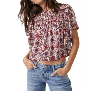 Free People Boho Floral Top Size Large